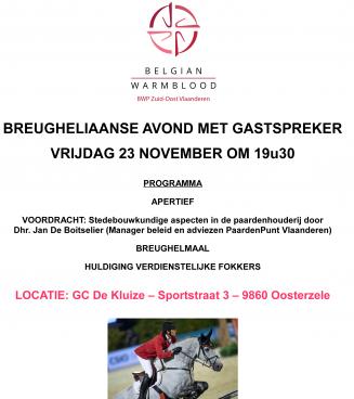 BWP Zuid-Oost-Vlaanderen: Breugheliaanse avond met gastspreker op vrijdag 23 november