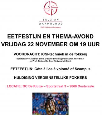 Eetfestijn en thema-avond BWP Zuid-Oost-Vlaanderen Eetfestijn en thema-avond BWP Zuid-Oost-Vlaanderen