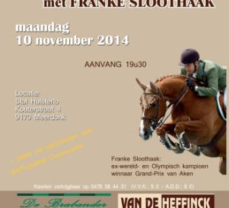 MAANDAG 10 NOVEMBER: SPRINGCLINIC BWP-OUDENAARDE MET FRANKEÊSLOOTHAAK MAANDAG 10 NOVEMBER: SPRINGCLINIC BWP-OUDENAARDE MET FRANKEÊSLOOTHAAK